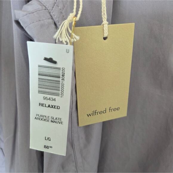 Wilfred Free Purple Slate Ardoise Mauve Long Sleeve Button Up Large NWT - Picture 7 of 9